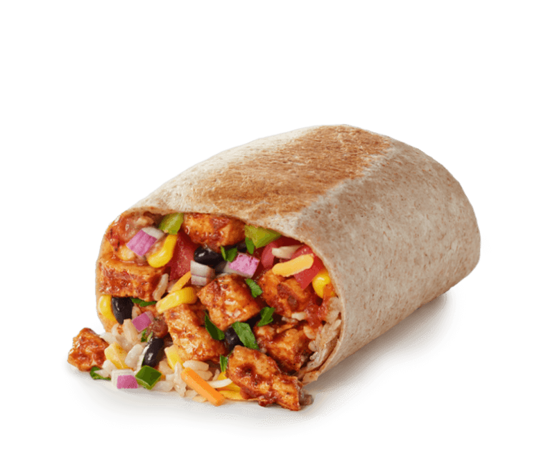 Burrito de tofu coupé en deux