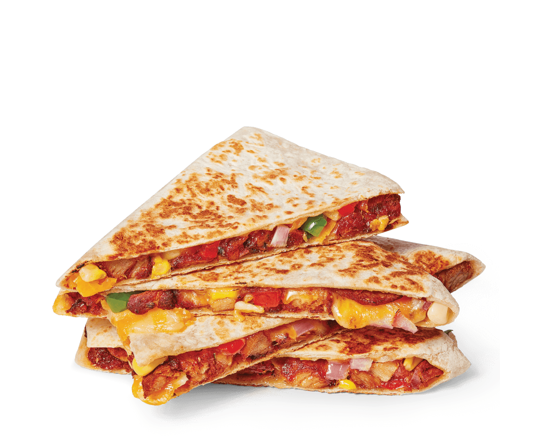 Quesadillas avec légumes, viande et fromage